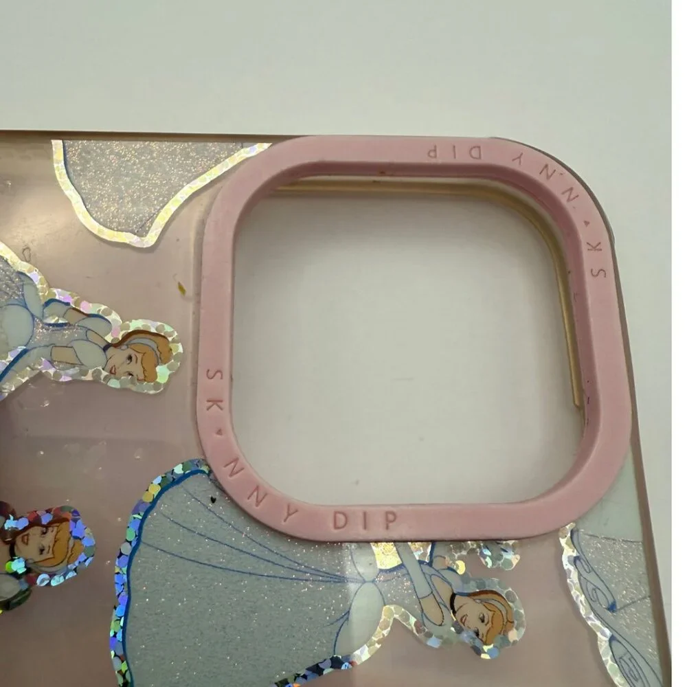 Skinny x Disney iPhone 14 Pro case Cinderella Disney Princess Pink Clear Silver